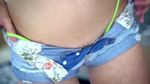 TeensLikeItBig.com - Melissa Moore wearing shorts cumshot HD