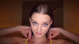 TUSHY RAW - Super cute tight brunette oil getting facial